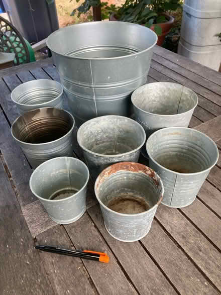 Photo of free Metal indoor plant pots (SW16 Norbury, Green Lane) #1