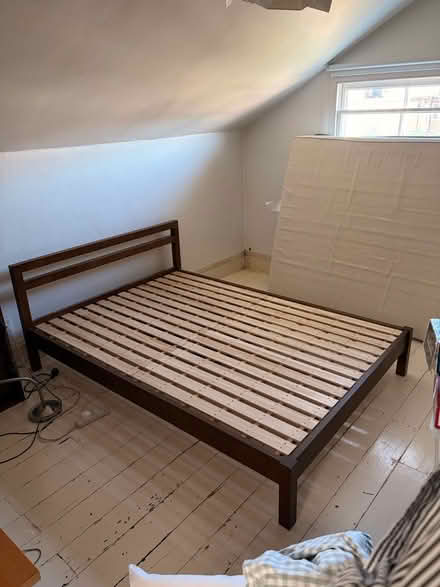 Photo of free Wooden double bed with drawers (Streatham Common) #1