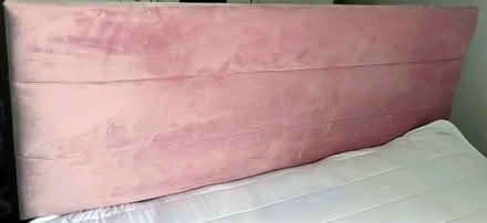 Photo of free Pink velvet double headboard (E14 Isle of Dogs) #1
