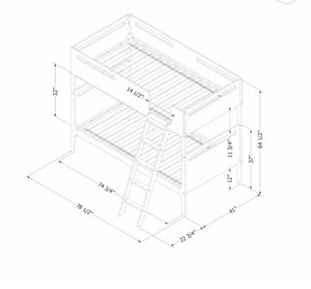 Photo of free Bunk bed twin with mattresses (Tenleytown) #2