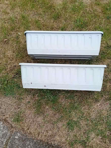 Photo of free Two Grey Plastic Planters (L14 Dovecot) #1