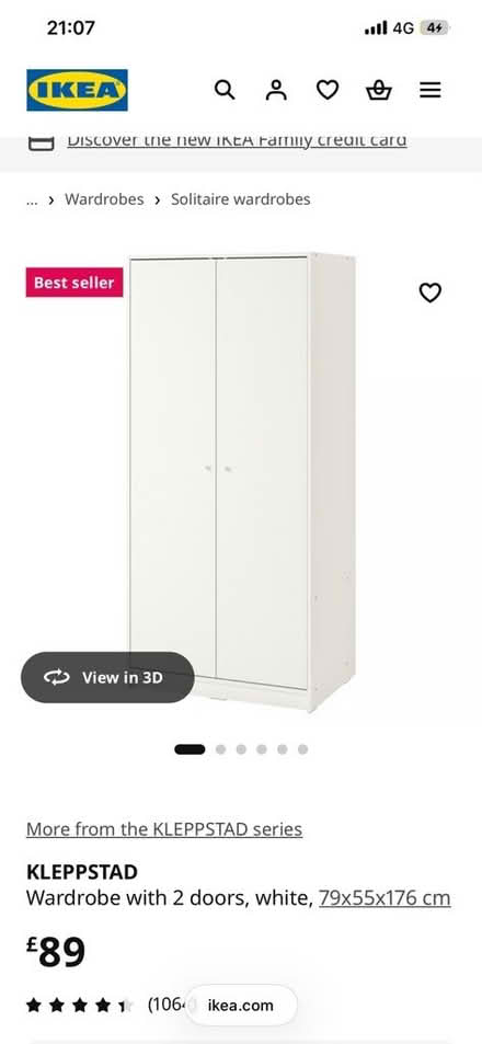 Photo of free White IKEA KLEPPSTAG wardrobe (Hove Station area BN3) #3
