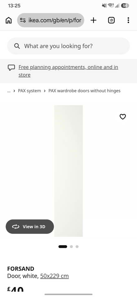 Photo of free IKEA pax wardrobe door 50 x 229cm (E3 3gu) #2