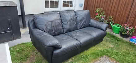 Photo of free Leather couch and arm chair (Tallaght d24) #1