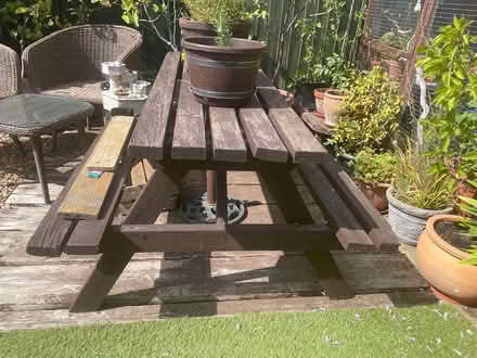 Photo of free Pub style garden table (Hampton Vale, Peterborough PE7) #2