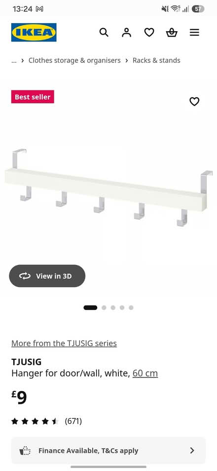 Photo of free 60cm IKEA door or wall hooks (E3 3gu) #1