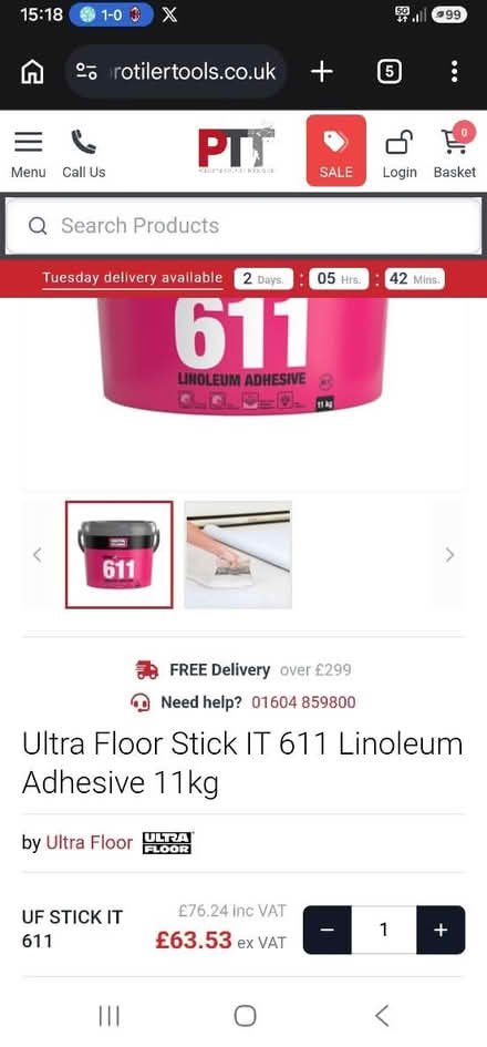 Photo of free Ultra Floor 611 Linoleum Adhesive (Broomhouse EH113rg) #2