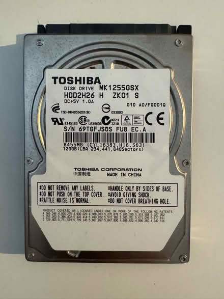 Photo of free 2.5” hard drive, 120GB (Odd Down BA2) #1