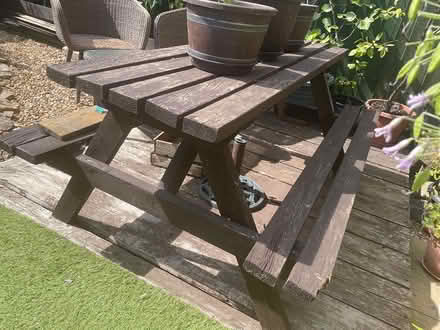 Photo of free Pub style garden table (Hampton Vale, Peterborough PE7) #1