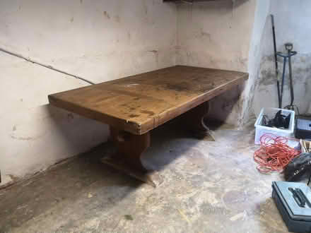 Photo of free Large chunky wooden table (Ilkley) #1