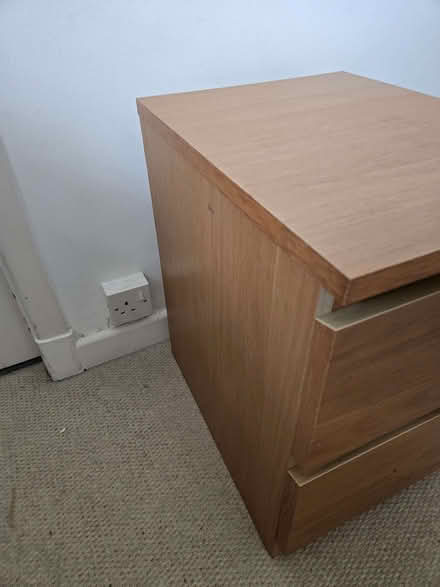 Photo of free IKEA Malm Two Drawer Bedside Table. (Bozeat NN29) #2