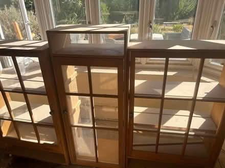 Photo of free Wooden sideboard with glass panelled top section (Surbiton KT6) #1