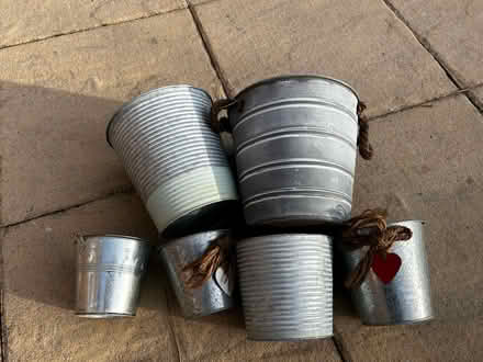 Photo of free 6 Metal Plant Pots (West Kirby CH48) #2