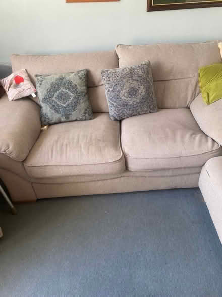 Photo of free Recliner chair and grey sofa bed with matching storage stool (Buckland SN7) #2