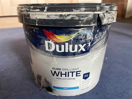 Photo of free 10L Dulux pure brilliant white matt paint (Kirkoswald CA10) #1