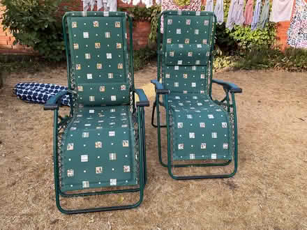 Photo of free Two green garden folding loungers. (Earley RG6) #1