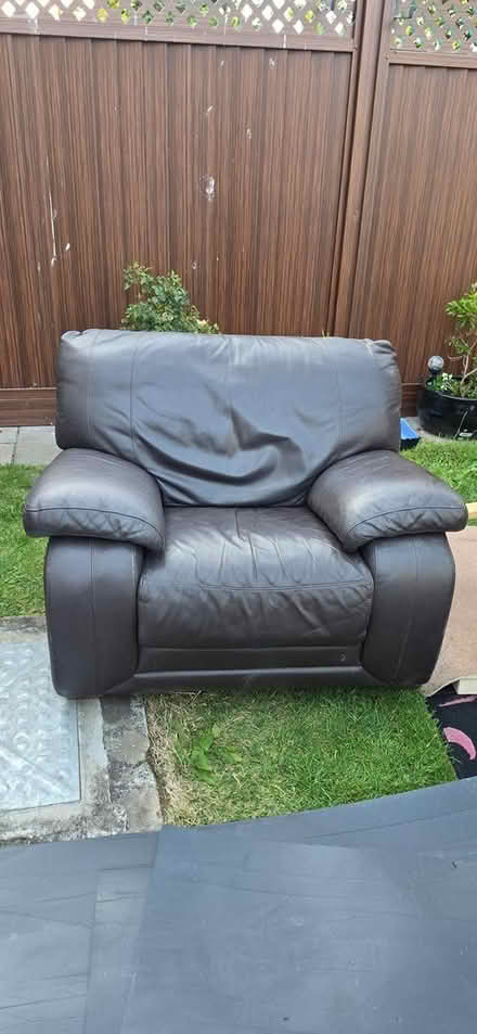 Photo of free Leather couch and arm chair (Tallaght d24) #2