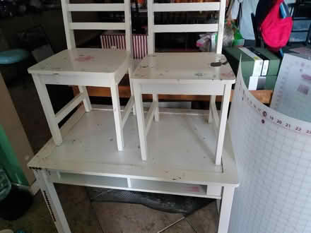 Photo of free Kids table wooden white (Atkins area) #1