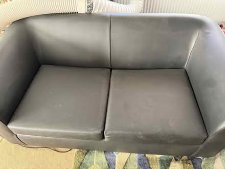 Photo of free Black pleather metal frame double sofa bed (Langley Heath ME17) #1