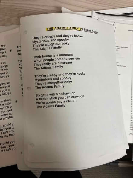 Photo of free Karaoke Lyrics Printed (Los Altos near Foothill) #2