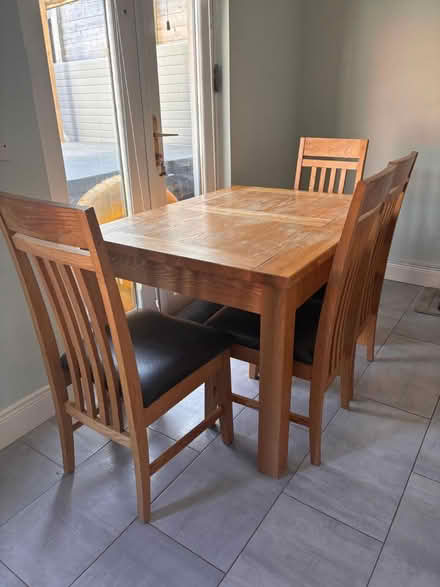 Photo of free Solid Oak Kitchen Table & 6 chairs (Balbriggan) #2
