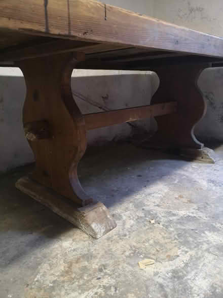 Photo of free Large chunky wooden table (Ilkley) #2