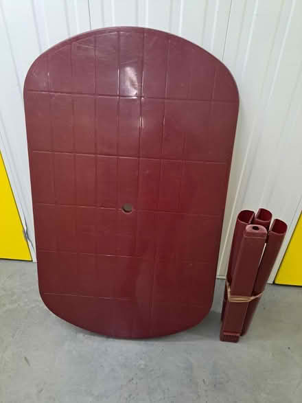 Photo of free Burgundy Garden Table & Chairs (Crofton Park, Brockley) #1