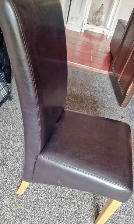 Photo of free Oak table 6x leather chairs (Bridgwater area) #2