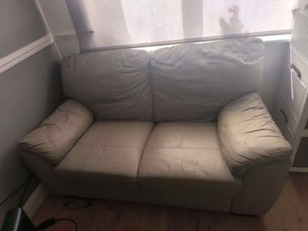 Photo of free Light Grey/Stone Leather Sofas 3-Seater & 2-Seater (Long Eaton NG10) #3