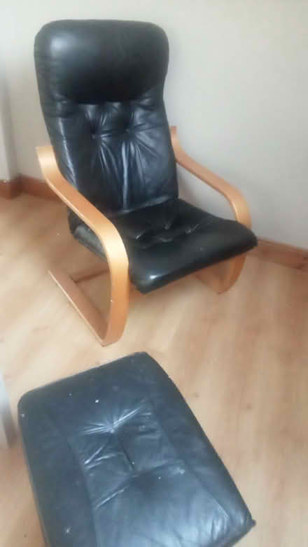 Photo of free Black chair & footrest (Clonee) #1