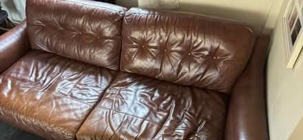 Photo of free Leather sofa 3 seats (Mappleborough Green B80) #3