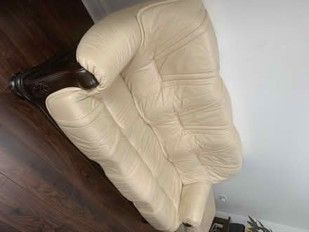 Photo of free Vintage 3-Piece Italian Leather Sofa Suite & Footstool (Gorse Hill M16) #4