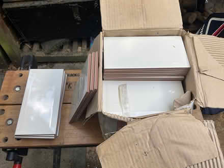 Photo of free Box of white brick shape tiles (The Camp AL1) #3