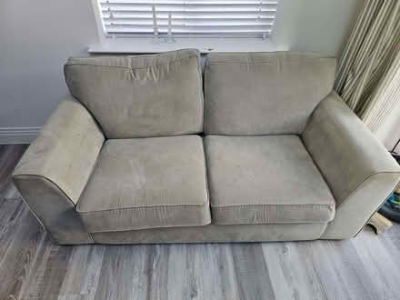 Photo of free 2 seater grey sofa (Great Hollands RG45) #1