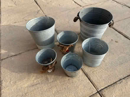 Photo of free 6 Metal Plant Pots (West Kirby CH48) #1