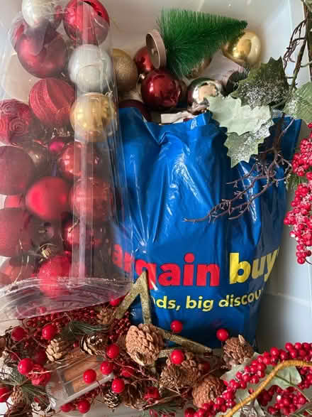 Photo of free Xmas tree and decorations (Middleton St George, DL2) #2