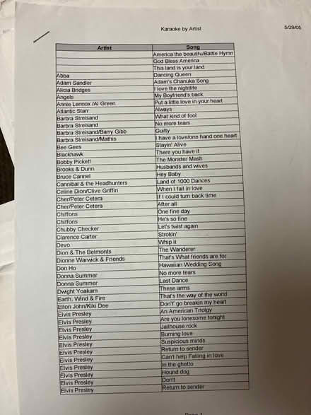 Photo of free Karaoke Lyrics Printed (Los Altos near Foothill) #3