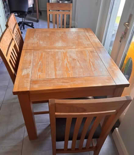 Photo of free Solid Oak Kitchen Table & 6 chairs (Balbriggan) #1