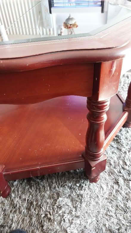 Photo of free Wooden Coffee Table with Glass Top (Hanwell W13) #2