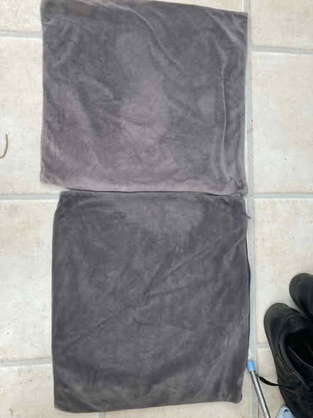 Photo of free 2 x grey velvet cushion covers (Wooburn Green, HP10) #2