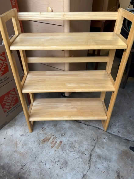 Photo of free Folding Wooden Shelving Unit (Brookline) #1