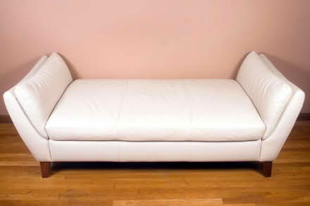 Photo of free Natuzzi white leather sofa/recamier (Somers) #1