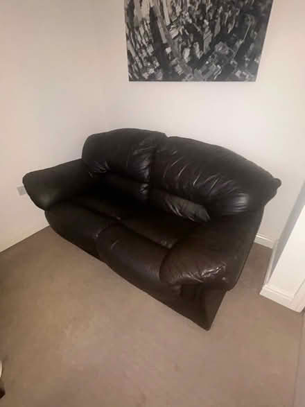 Photo of free 2 Seater Leather Sofa, Must Go 13/08 (Moss Side PR26) #4