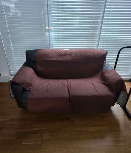 Photo of free Dark Brown Faux Leather Sofa Bed (Plaistow E13) #1