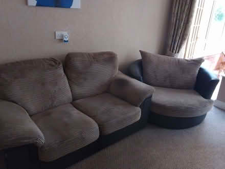 Photo of free Two seater settee and separate large chair (Banners Gate B73) #1