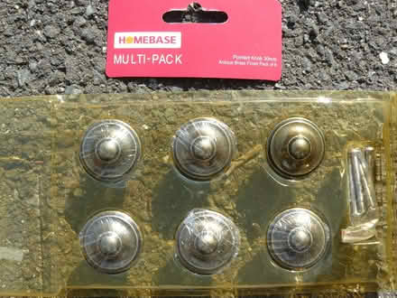 Photo of free Unused 6 x antique brass tone metal pointed doorknobs 30mm (Kempsey WR5) #1