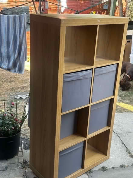 Photo of free Ikea Kallax unit & 5 boxes (Milton OX14) #1