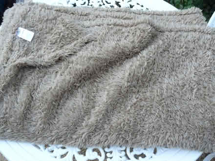 Photo of free Light brown throw. Polyester semi-shaggy. W:44" L:58" (Kempsey WR5) #1