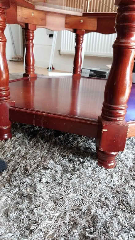 Photo of free Wooden Coffee Table with Glass Top (Hanwell W13) #3