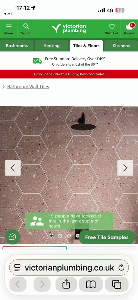 Photo of free Pella Pink Terrazzo Effect Tiles 258 x 290mm 18 Per Box (Hill Brow GU33) #1